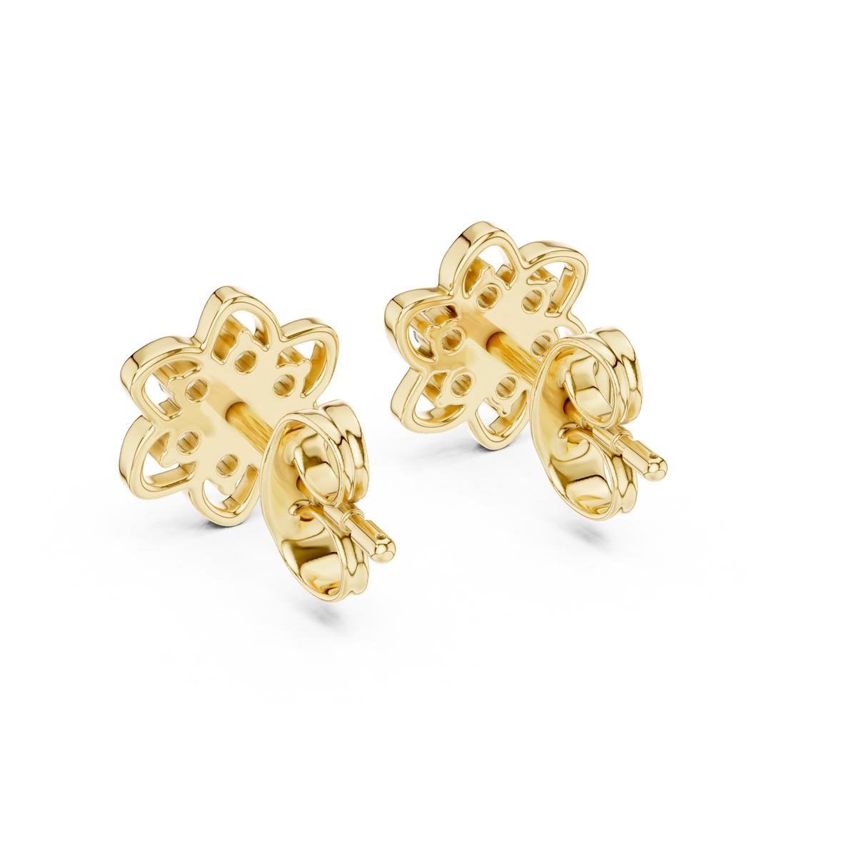 Jasmelle Open Petal Seven Stone Cluster Lab Grown Diamond Earrings