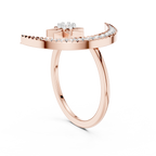 Selenara Crescent Moon & Star Open Lab Grown Diamond Ring