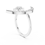 Selenara Crescent Moon & Star Open Lab Grown Diamond Ring