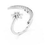 Selenara Crescent Moon & Star Open Lab Grown Diamond Ring