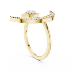 Selenara Crescent Moon & Star Open Lab Grown Diamond Ring
