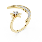 Selenara Crescent Moon & Star Open Lab Grown Diamond Ring