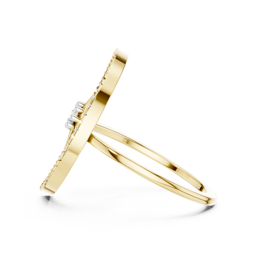 Selenara Crescent Moon & Star Open Lab Grown Diamond Ring