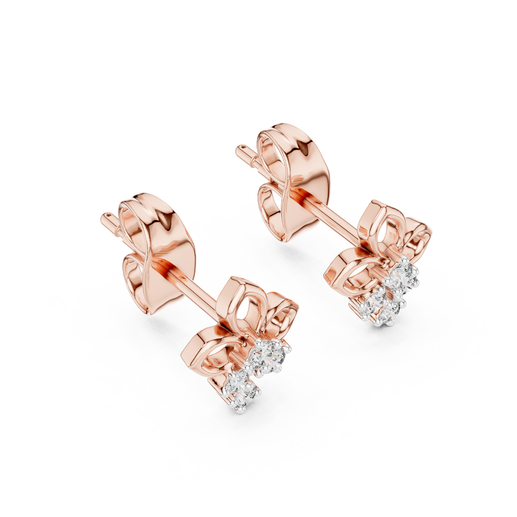 Fleurelle Open Petal Four Stone Cascade Lab Grown Diamond Earrings