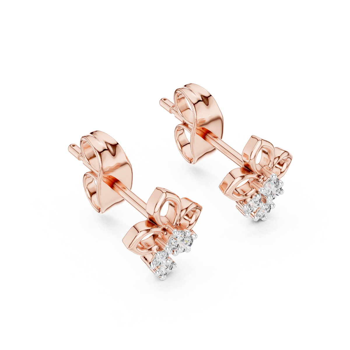 Fleurelle Open Petal Four Stone Cascade Lab Grown Diamond Earrings