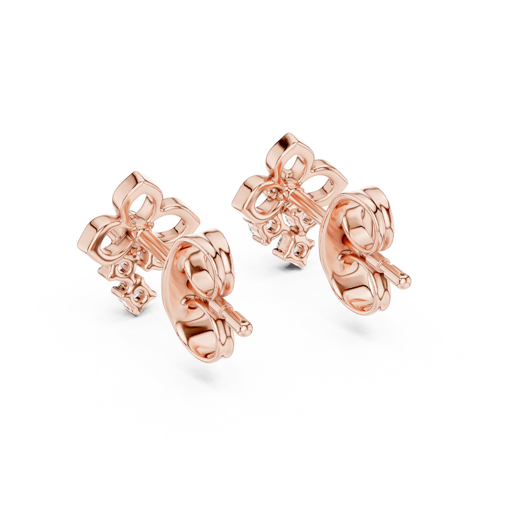 Fleurelle Open Petal Four Stone Cascade Lab Grown Diamond Earrings