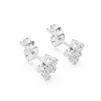 Fleurelle Open Petal Four Stone Cascade Lab Grown Diamond Earrings