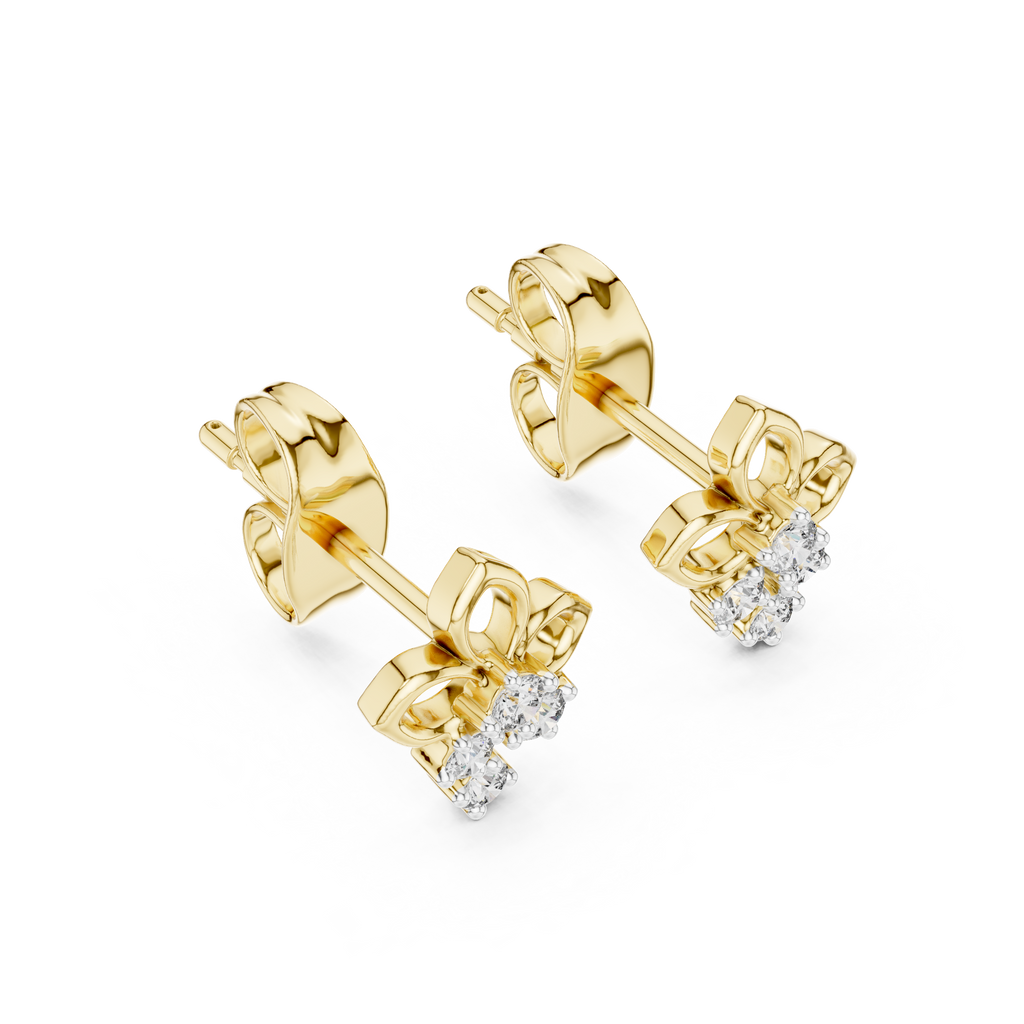 Fleurelle Open Petal Four Stone Cascade Lab Grown Diamond Earrings