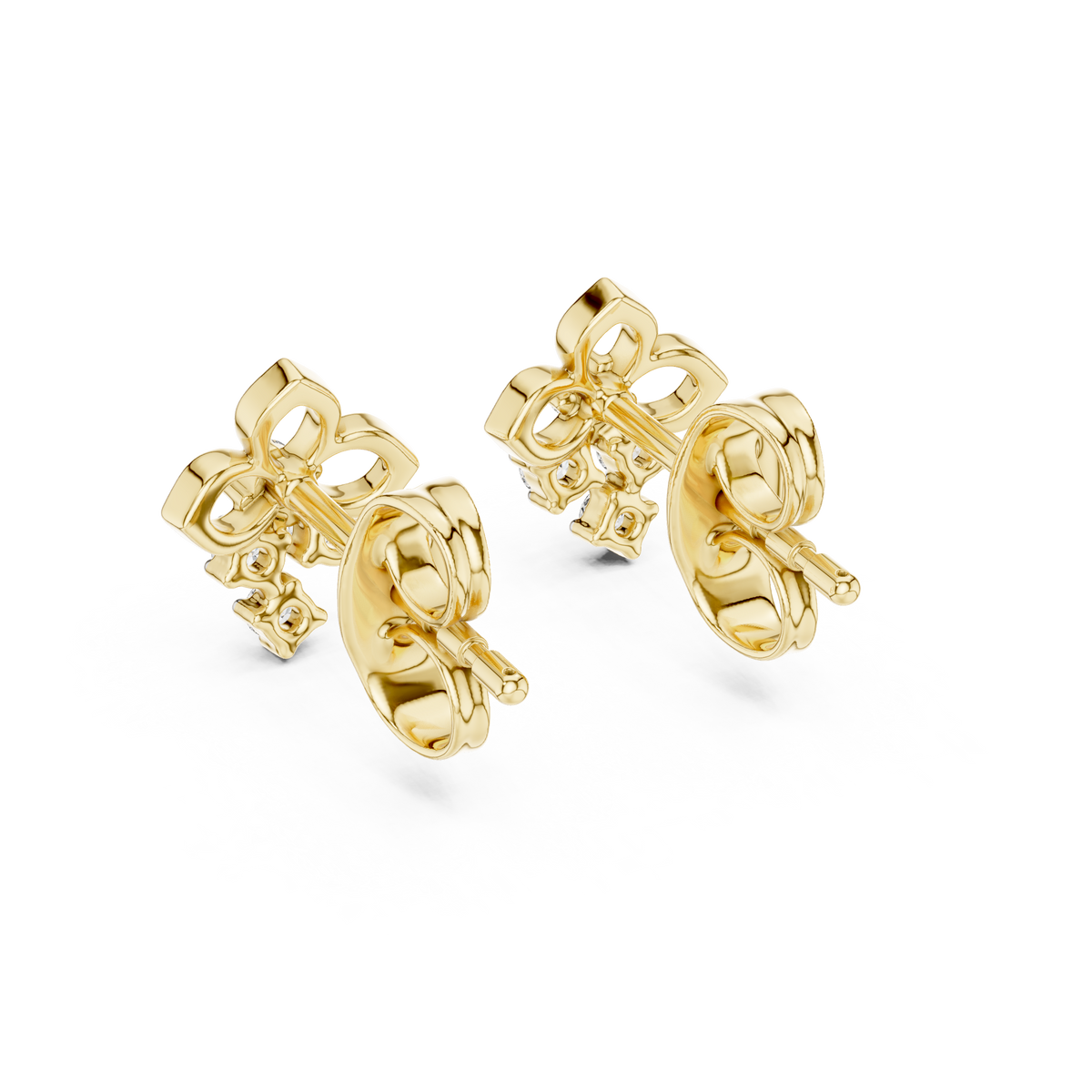 Fleurelle Open Petal Four Stone Cascade Lab Grown Diamond Earrings