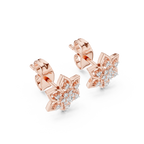 Mandelle Open Petal Star Flower Cluster Lab Grown Diamond Earrings