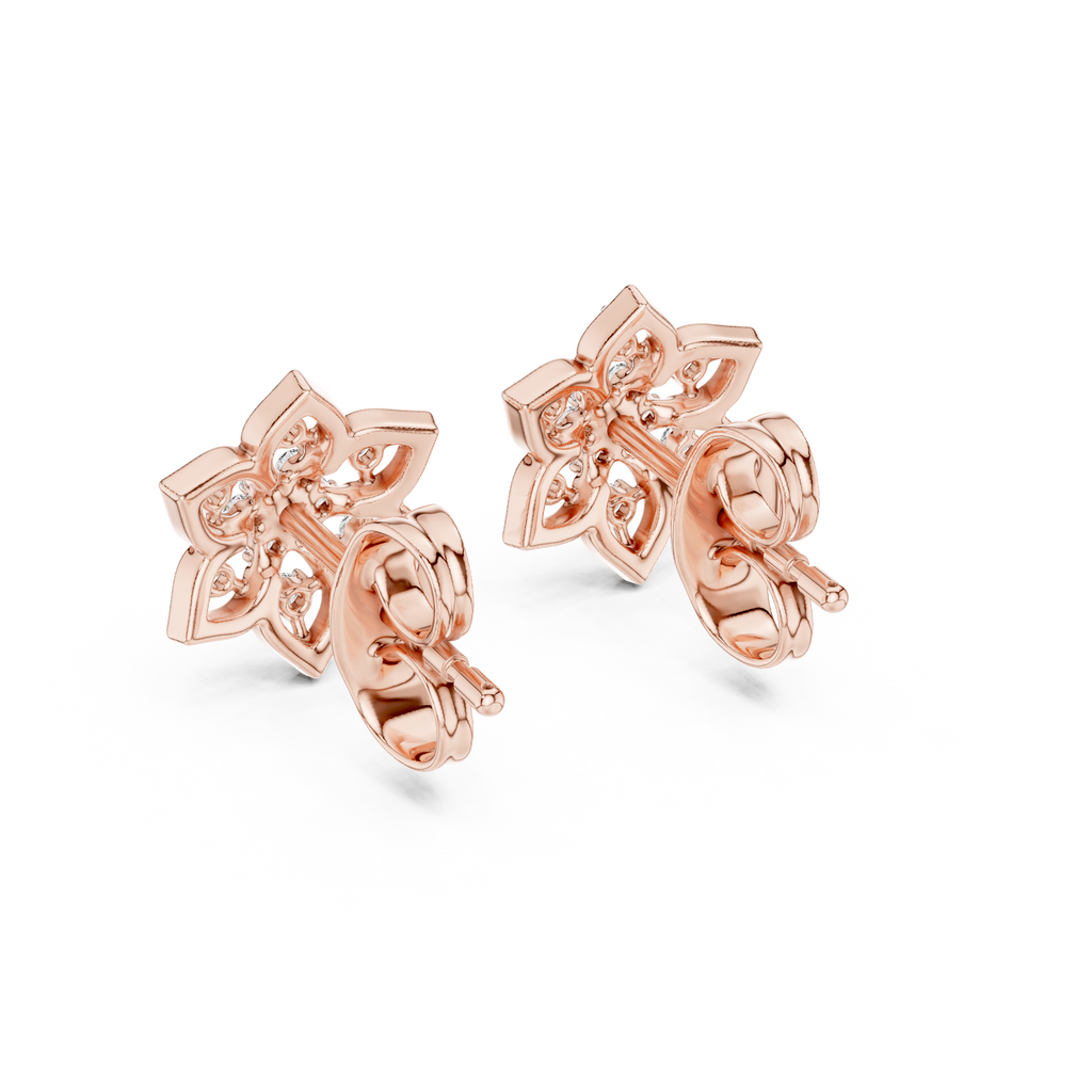 Mandelle Open Petal Star Flower Cluster Lab Grown Diamond Earrings