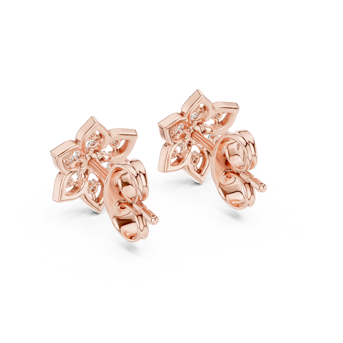 Mandelle Open Petal Star Flower Cluster Lab Grown Diamond Earrings