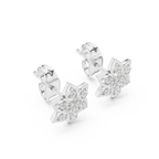 Mandelle Open Petal Star Flower Cluster Lab Grown Diamond Earrings