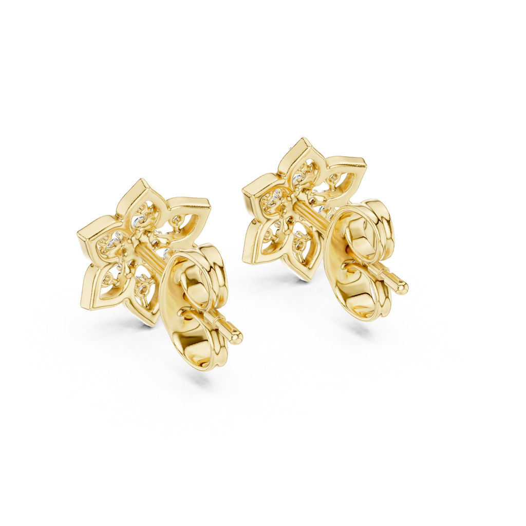 Mandelle Open Petal Star Flower Cluster Lab Grown Diamond Earrings