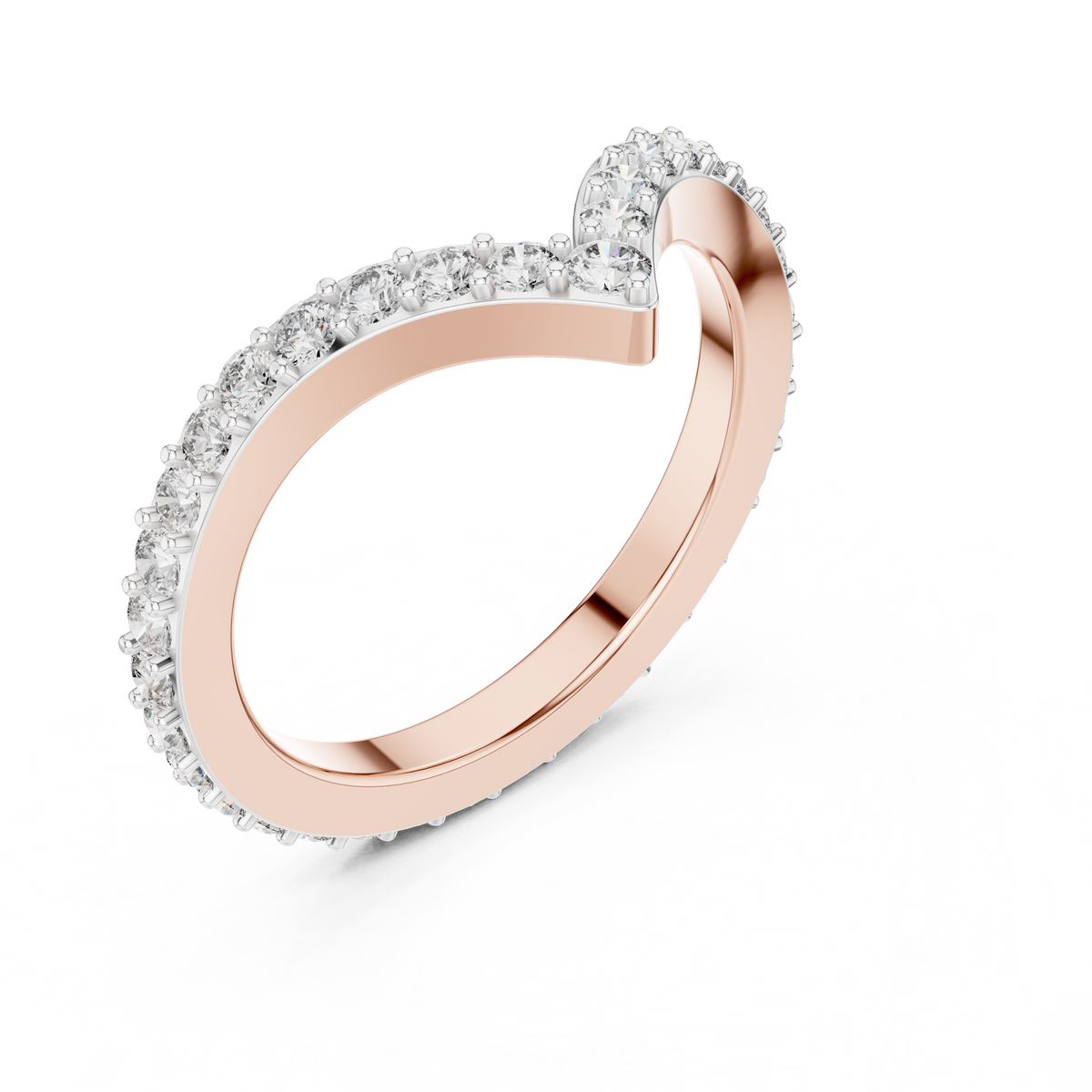 Chevrelle V Shape Chevron Lab Grown Diamond Ring