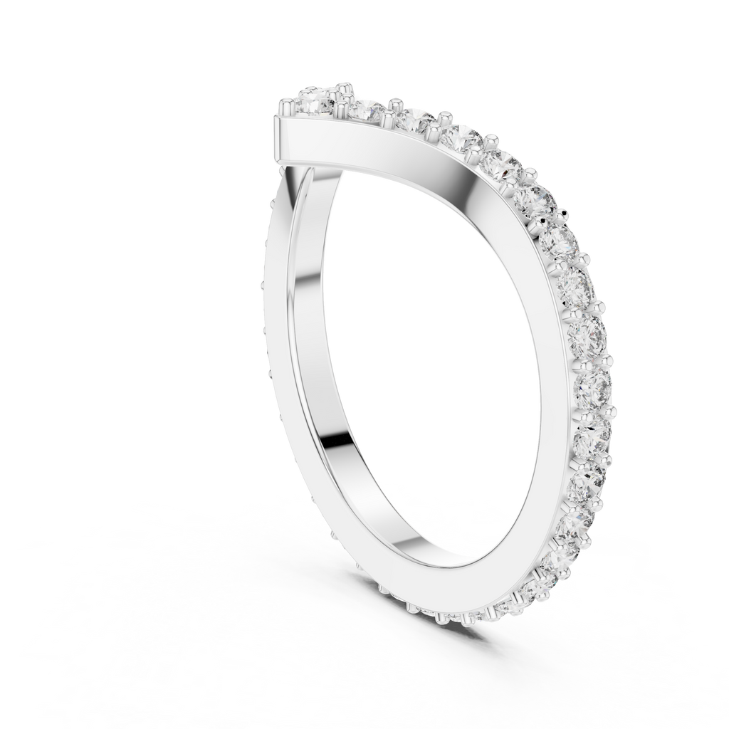 Chevrelle V Shape Chevron Lab Grown Diamond Ring