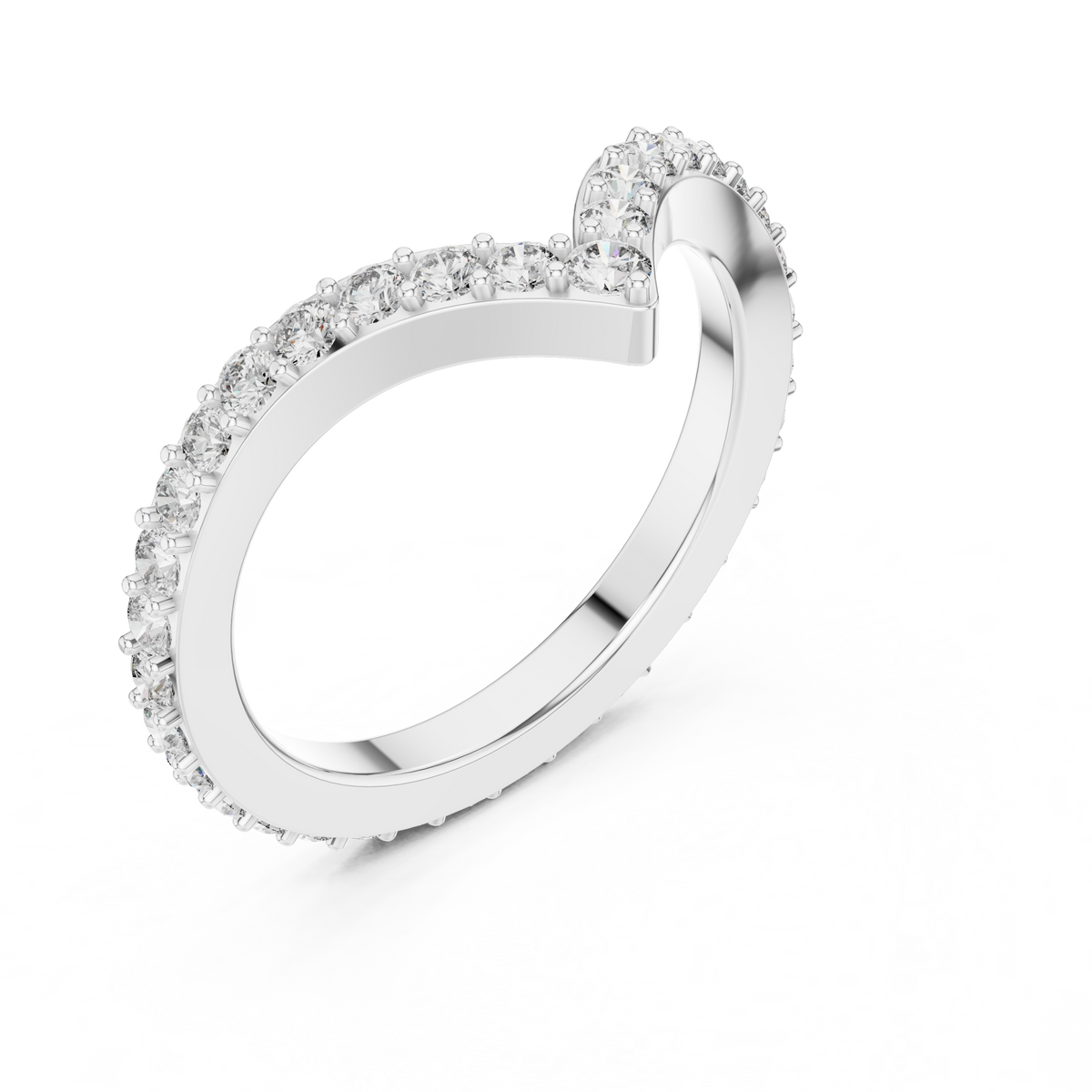 Chevrelle V Shape Chevron Lab Grown Diamond Ring