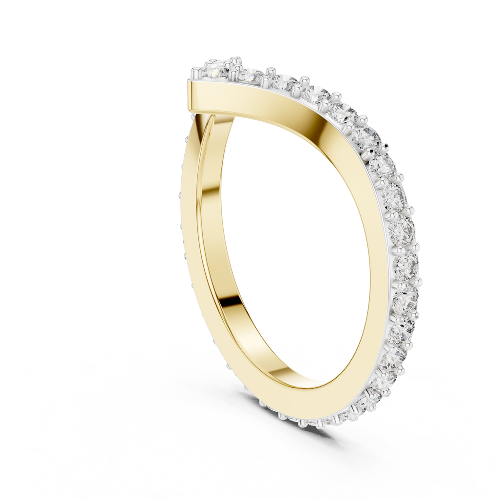 Chevrelle V Shape Chevron Lab Grown Diamond Ring
