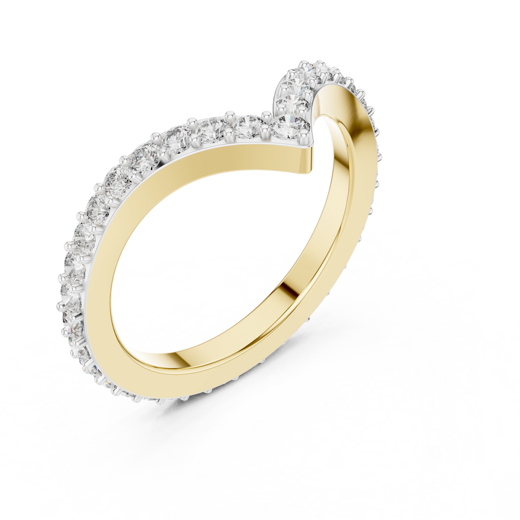 Chevrelle V Shape Chevron Lab Grown Diamond Ring