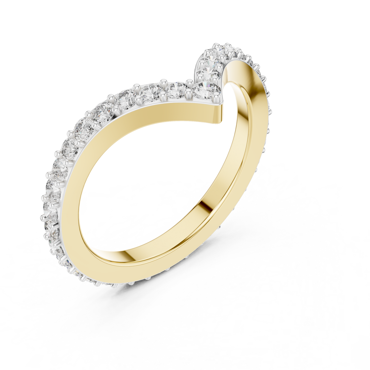 Chevrelle V Shape Chevron Lab Grown Diamond Ring