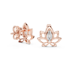 Padmelle Open Lotus Marquise Solitaire Lab Grown Diamond Earrings