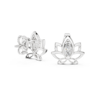 Padmelle Open Lotus Marquise Solitaire Lab Grown Diamond Earrings