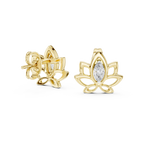 Padmelle Open Lotus Marquise Solitaire Lab Grown Diamond Earrings