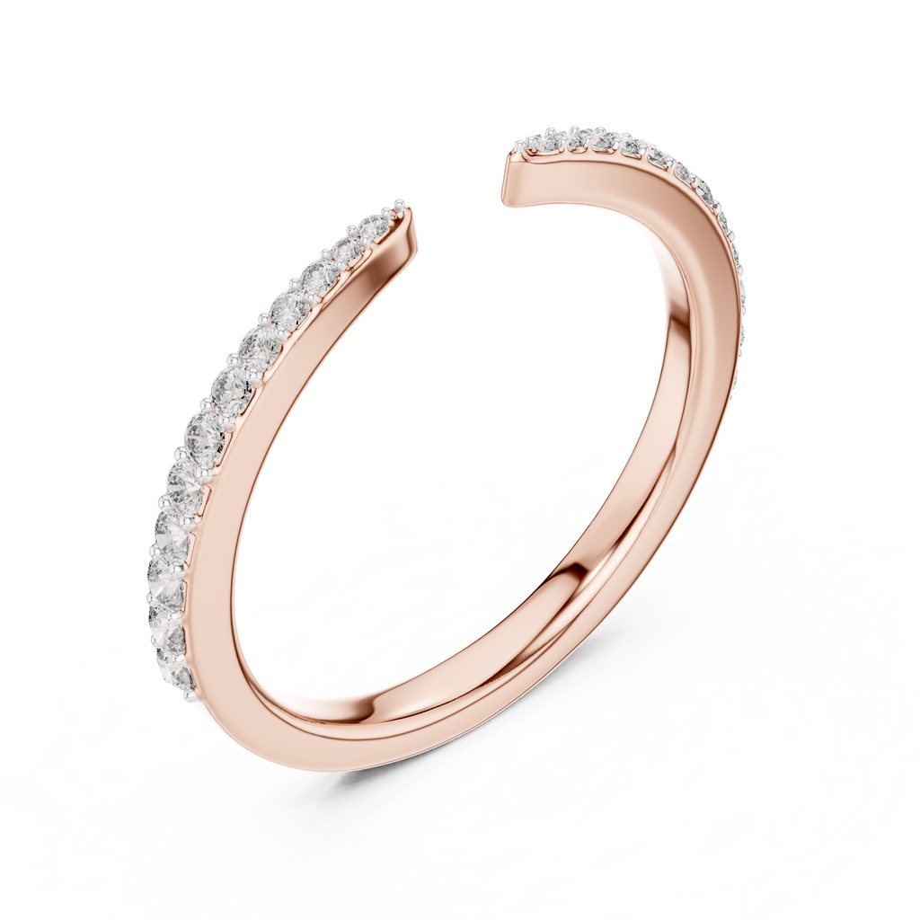 Aperelle Open Cuff Pavé Lab Grown Diamond Ring