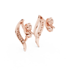 Flamelle Sculpted Ribbon Wave Pavé Lab Grown Diamond Earrings