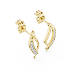 Flamelle Sculpted Ribbon Wave Pavé Lab Grown Diamond Earrings
