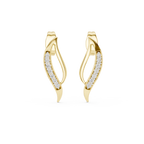 Flamelle Sculpted Ribbon Wave Pavé Lab Grown Diamond Earrings