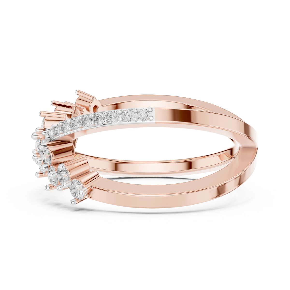 Crisselle Criss Cross Cluster Lab Grown Diamond Ring