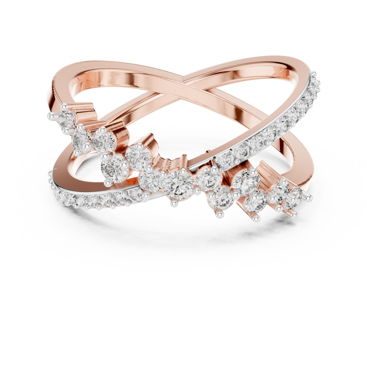 Crisselle Criss Cross Cluster Lab Grown Diamond Ring