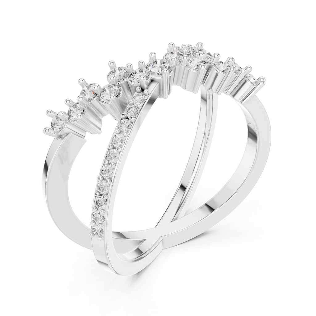 Crisselle Criss Cross Cluster Lab Grown Diamond Ring