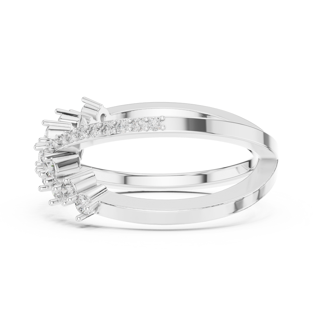 Crisselle Criss Cross Cluster Lab Grown Diamond Ring