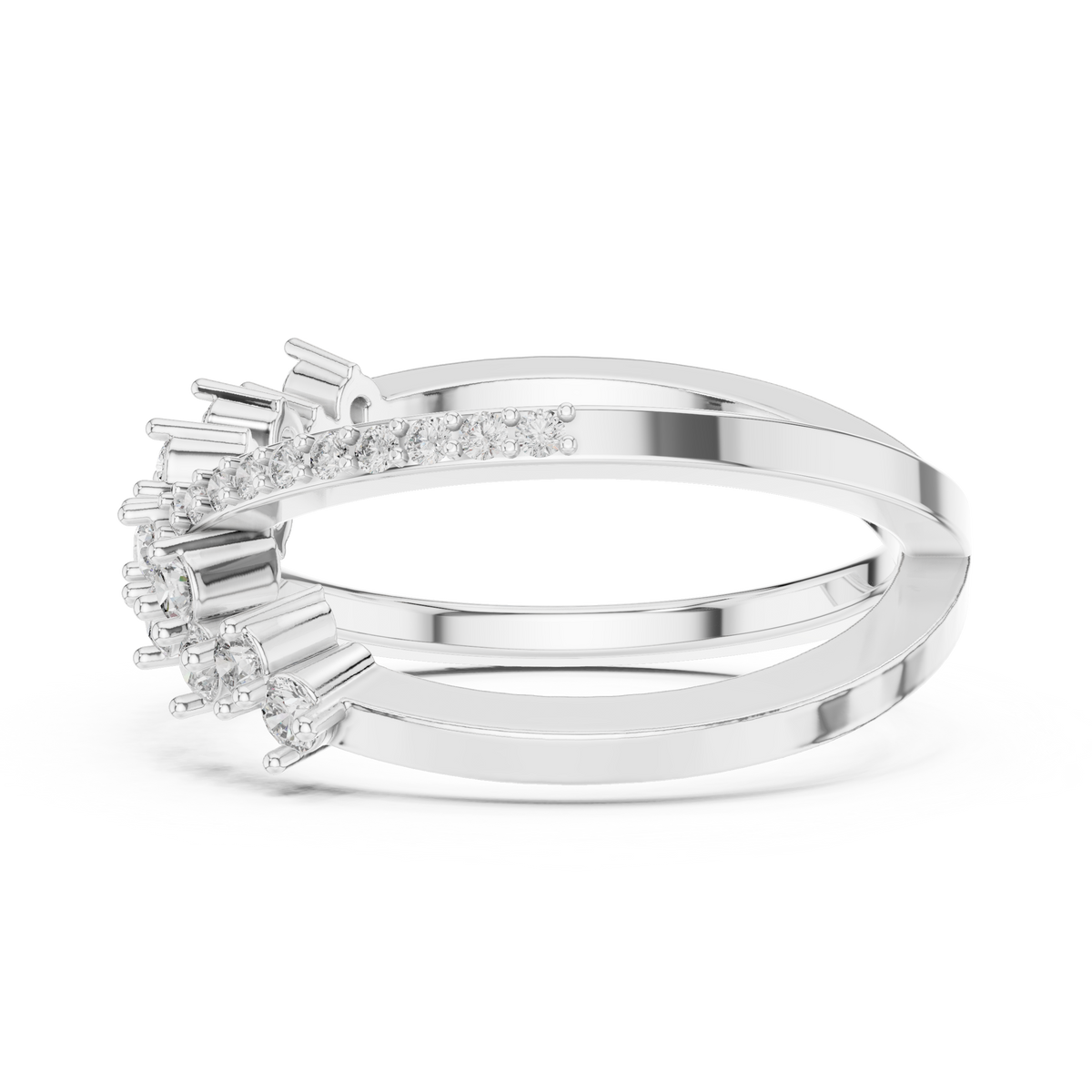 Crisselle Criss Cross Cluster Lab Grown Diamond Ring