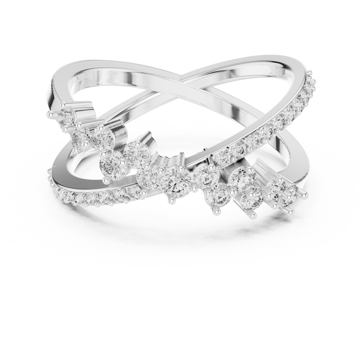Crisselle Criss Cross Cluster Lab Grown Diamond Ring