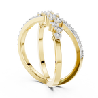 Crisselle Criss Cross Cluster Lab Grown Diamond Ring