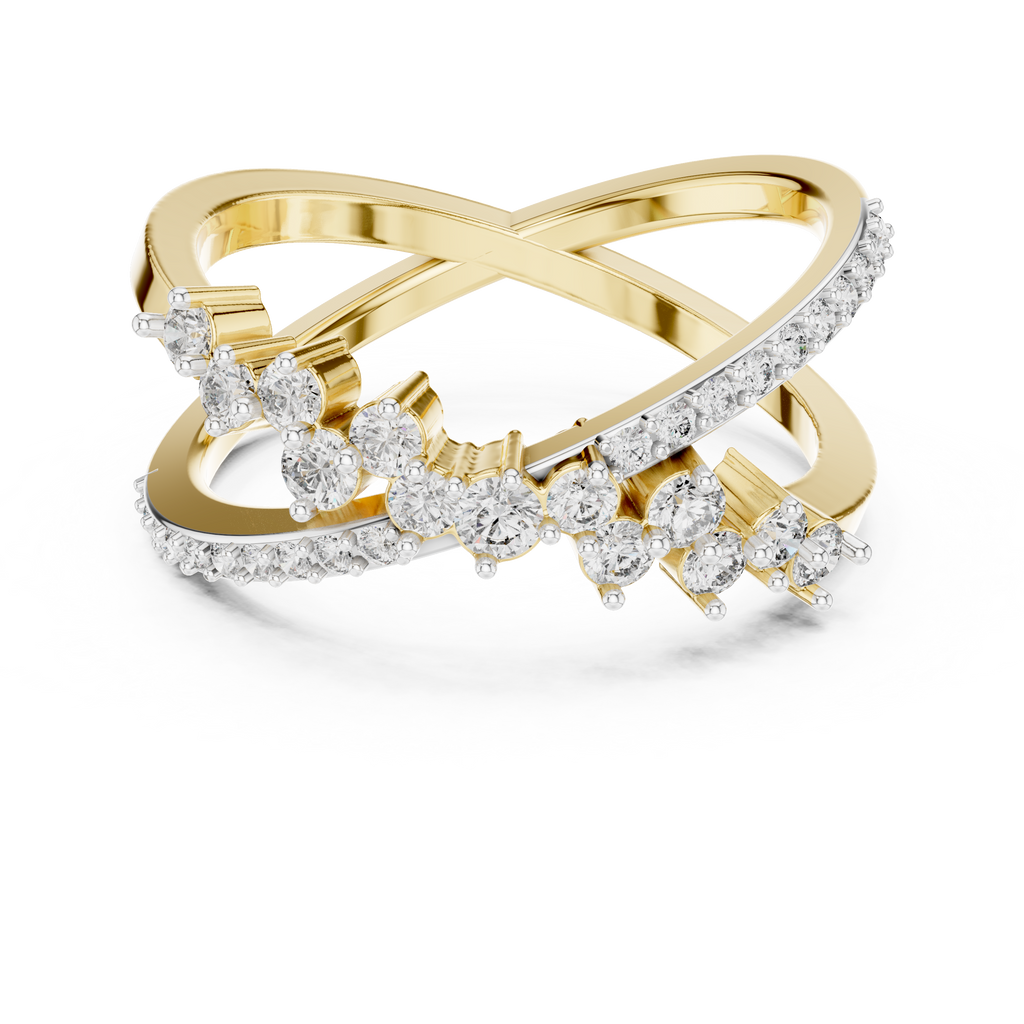 Crisselle Criss Cross Cluster Lab Grown Diamond Ring