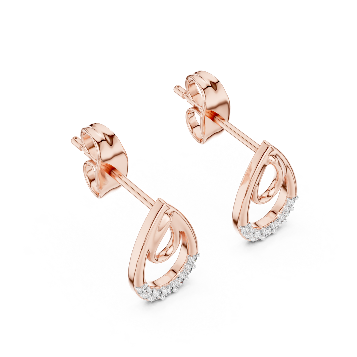 Dewelle Nested Teardrop Pavé Lab Grown Diamond Earrings