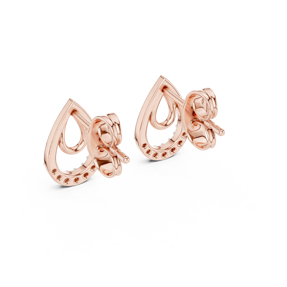 Dewelle Nested Teardrop Pavé Lab Grown Diamond Earrings