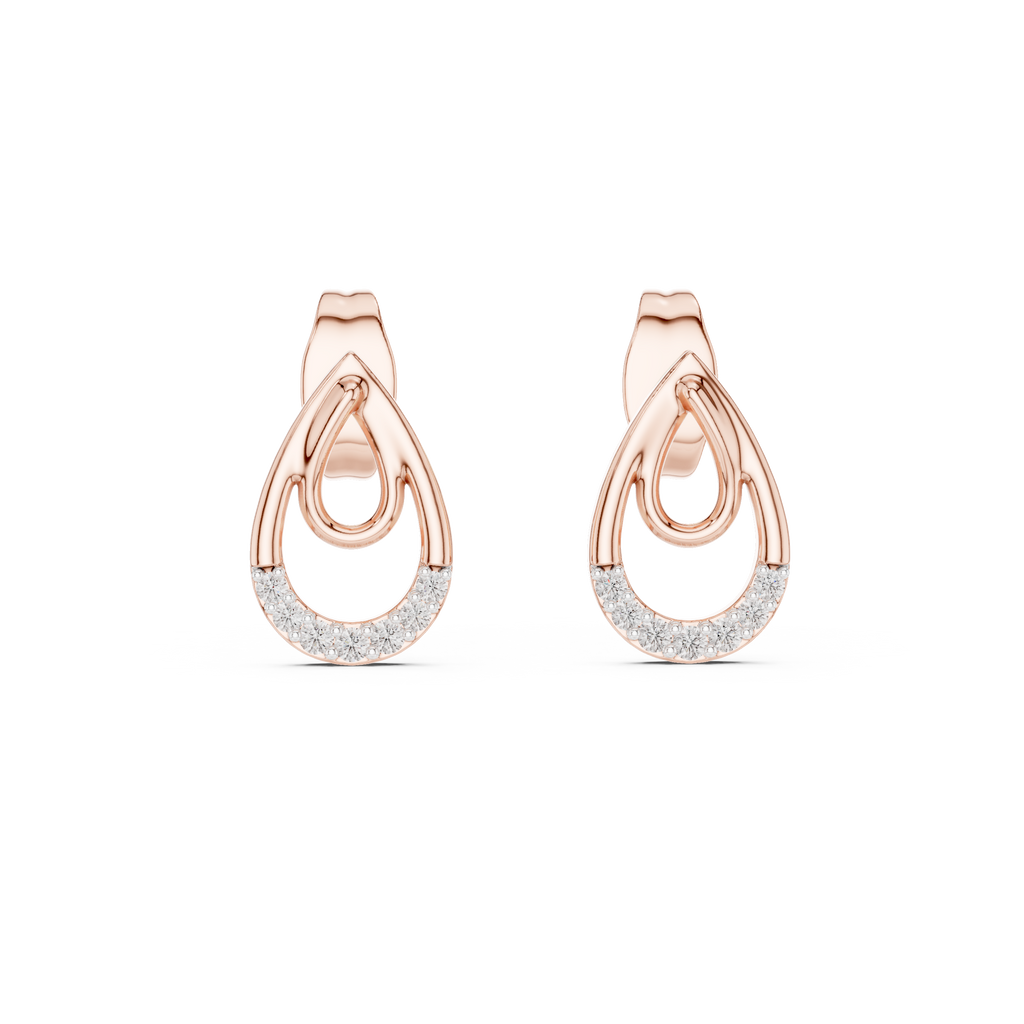 Dewelle Nested Teardrop Pavé Lab Grown Diamond Earrings