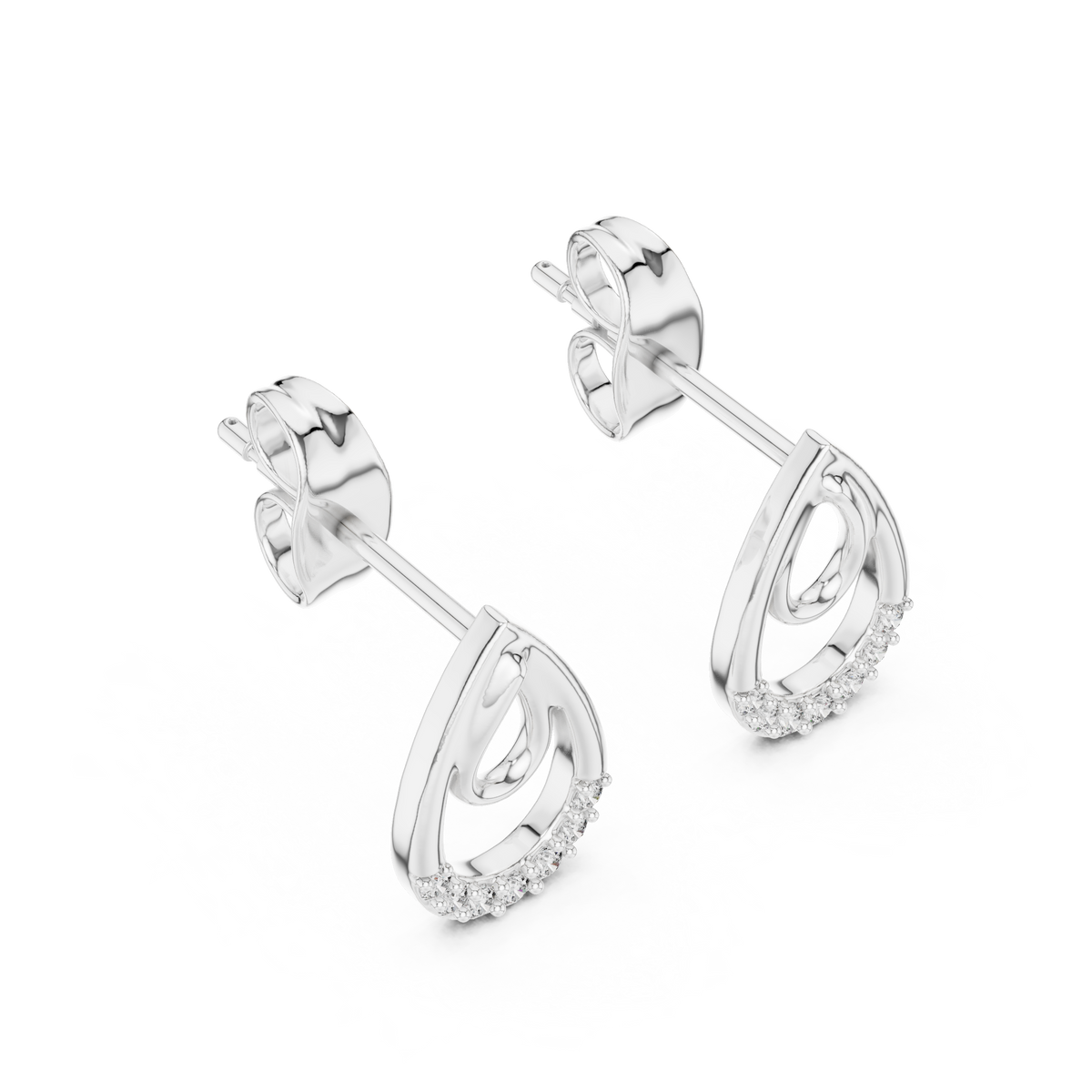 Dewelle Nested Teardrop Pavé Lab Grown Diamond Earrings