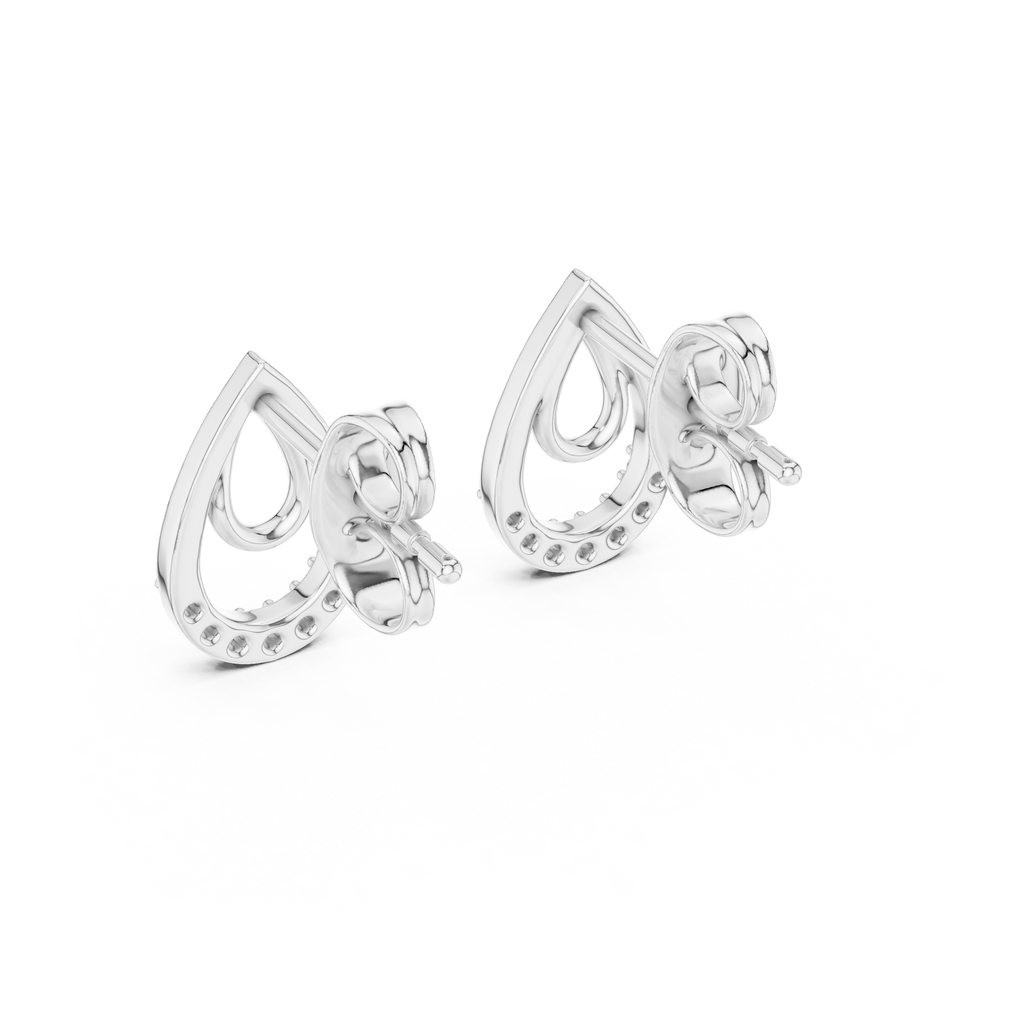 Dewelle Nested Teardrop Pavé Lab Grown Diamond Earrings