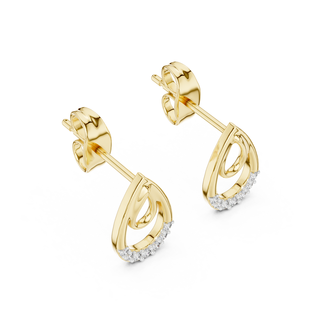 Dewelle Nested Teardrop Pavé Lab Grown Diamond Earrings