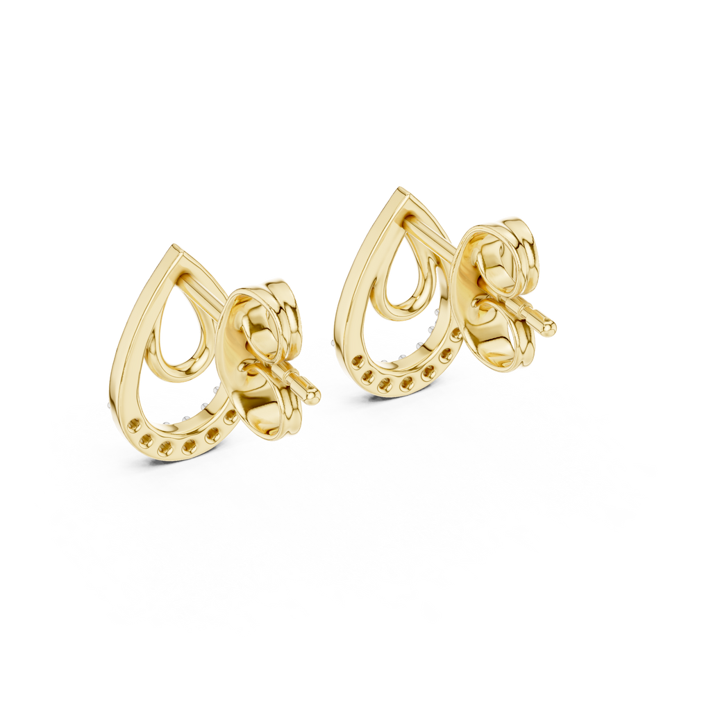 Dewelle Nested Teardrop Pavé Lab Grown Diamond Earrings