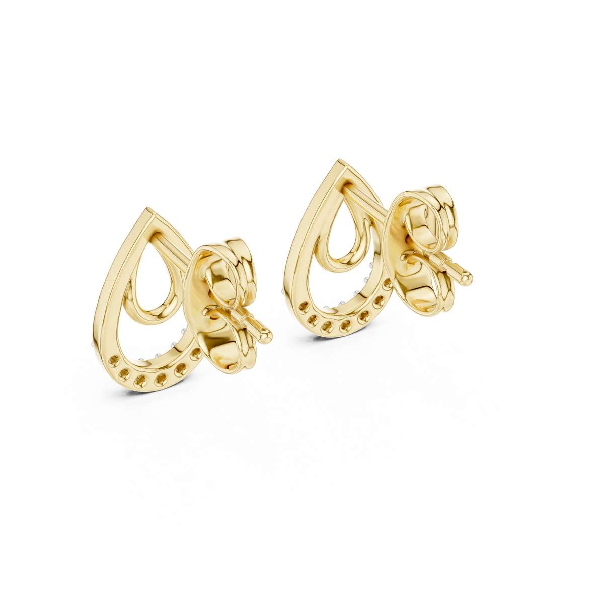Dewelle Nested Teardrop Pavé Lab Grown Diamond Earrings
