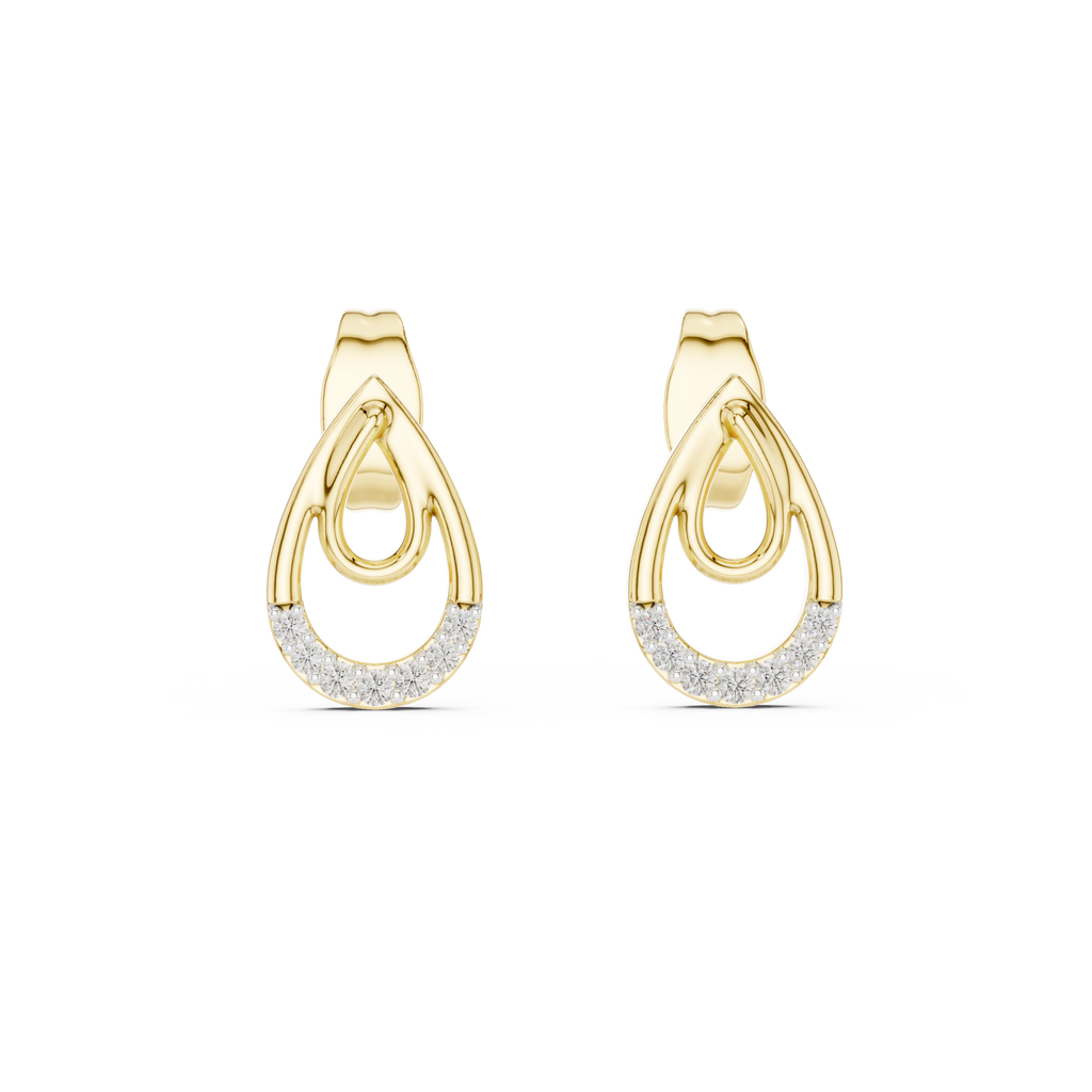 Dewelle Nested Teardrop Pavé Lab Grown Diamond Earrings