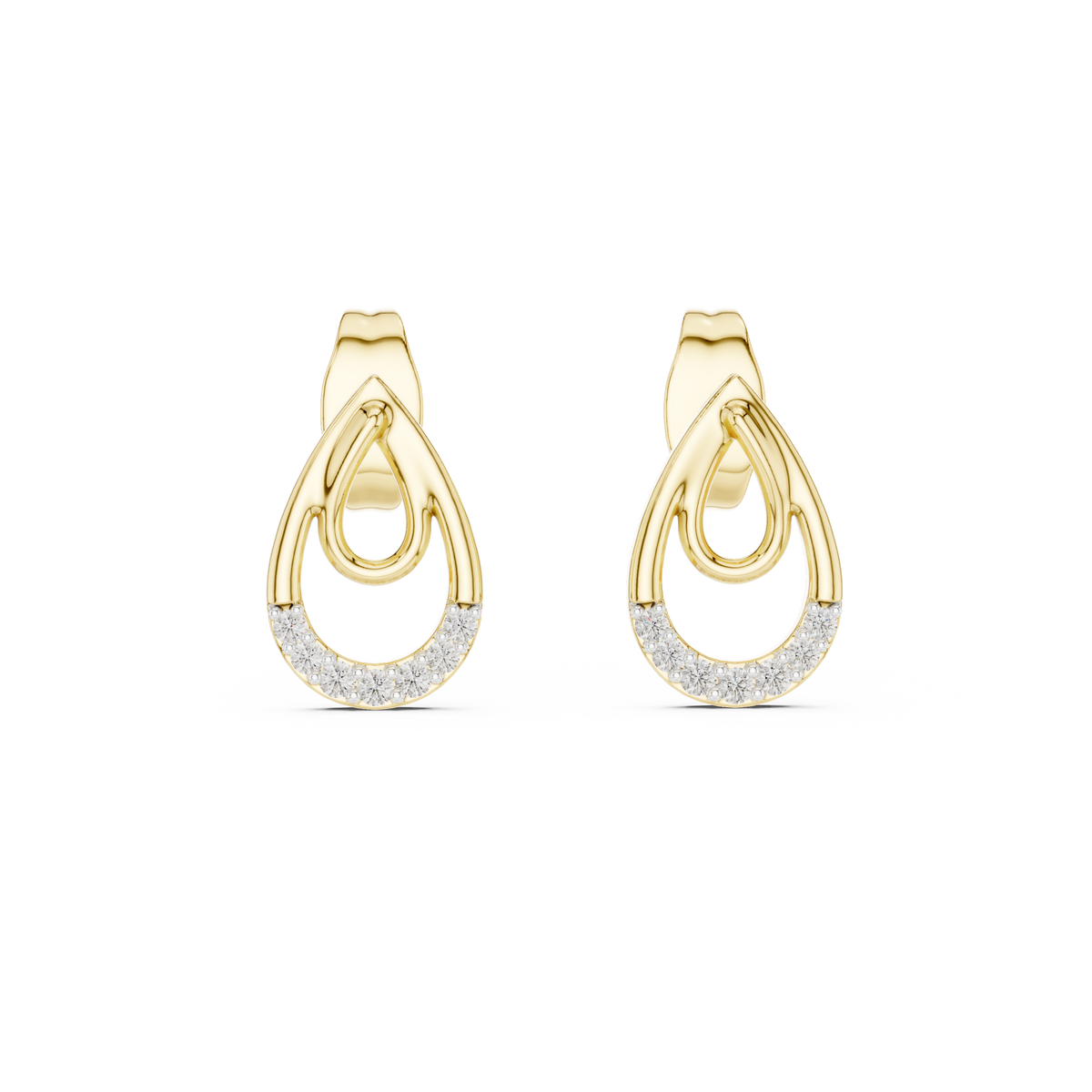 Dewelle Nested Teardrop Pavé Lab Grown Diamond Earrings