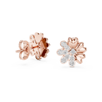 Bloomelle Half Pavé Half Polished Petal Lab Grown Diamond Earrings